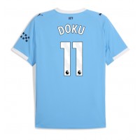 Stroje piłkarskie Manchester City Jeremy Doku #11 Koszulka Podstawowej 2025-26 Krótki Rękaw